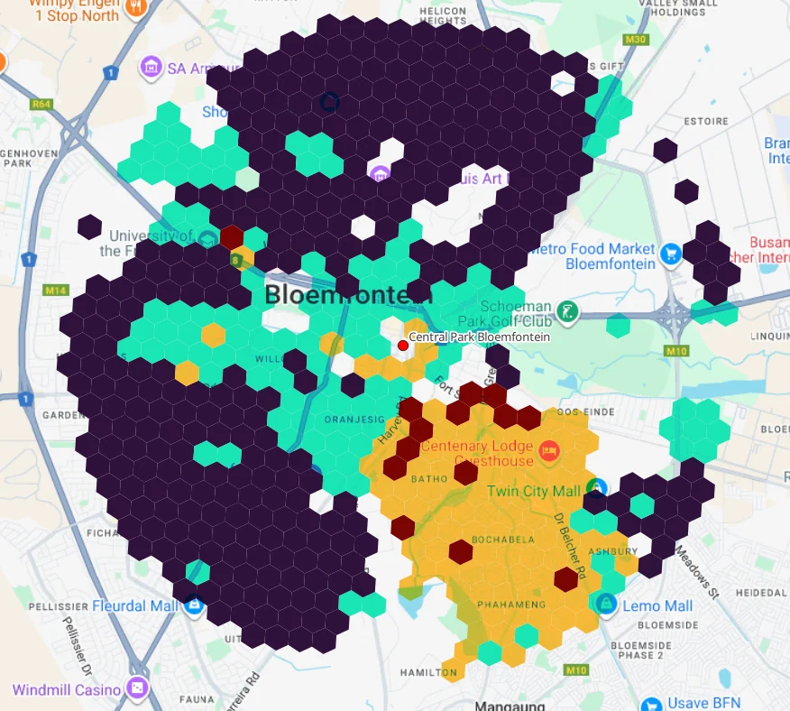 Wireless demand example: Bloemfontein